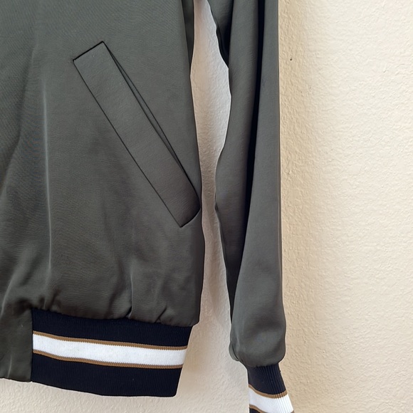 Babaton Track jacket in green satin - Picture 3 of 3